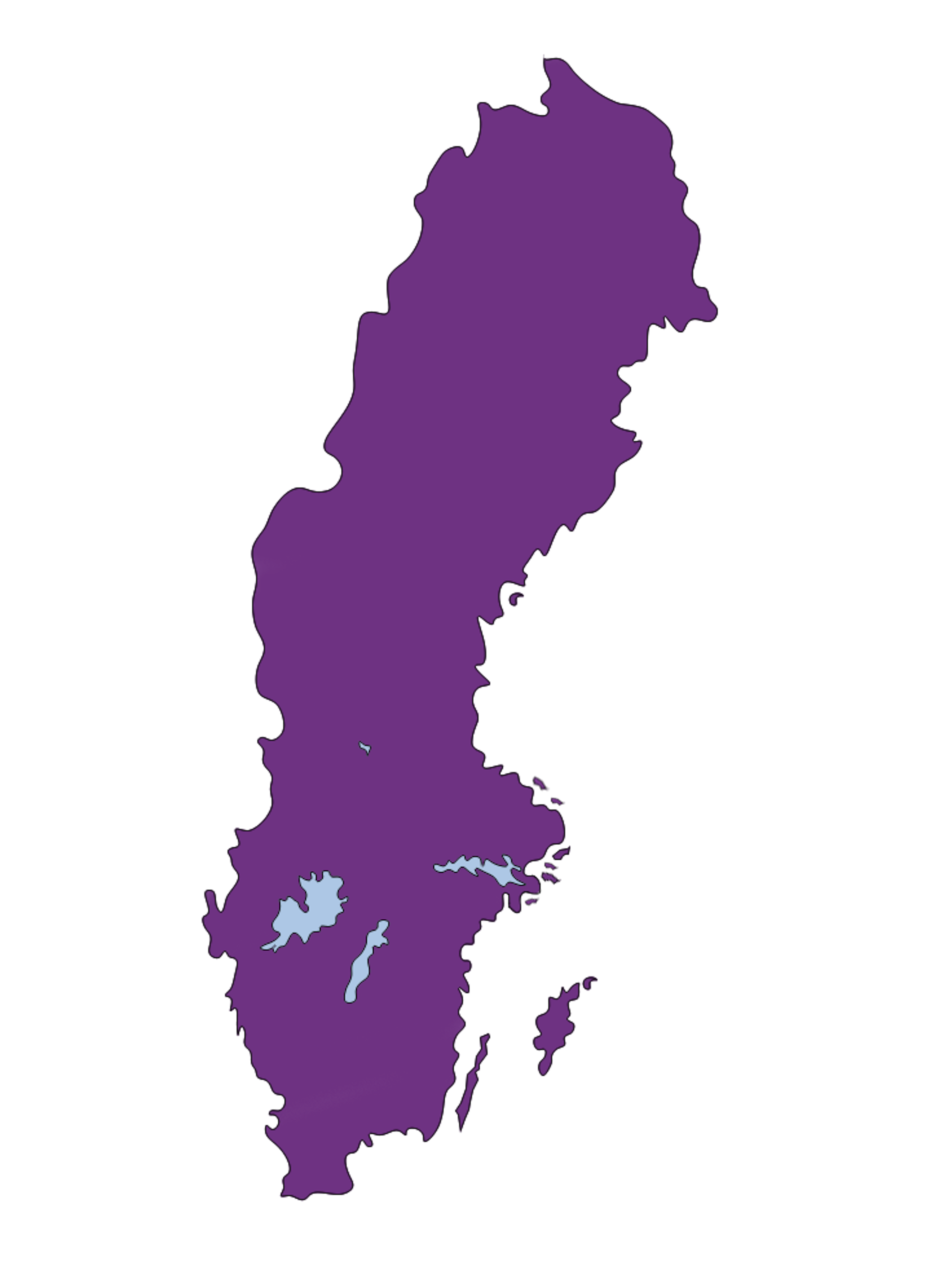 Illustrativ bild på en Sverige-karta i lila färg.